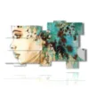 paintings of women in profile with water color paint - version: 11 pannelli 193x115cm