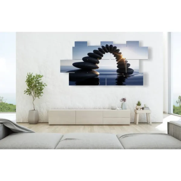 quadro ponte di sassi nel mare stampe design moderne foto  3d Duudaart