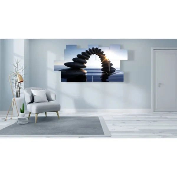 quadro ponte di sassi nel mare stampe design moderne foto  3d Duudaart