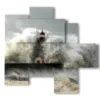 bild leuchtturm im sturm des meeres - version: 5 pannelli 110x105cm