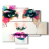paintings beautiful women with splashes of color - version: 5 pannelli 104x90cm