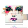 paintings beautiful women with splashes of color - version: 5 pannelli 128x85cm