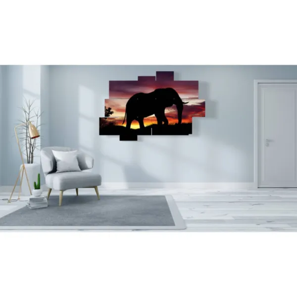 imágenes de elefante al atardecer