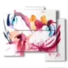 paintings abstract women faces - version: 5 pannelli 89x77cm