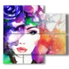 paintings depicting women in a mix of colors - version: 4 pannelli 91x85cm