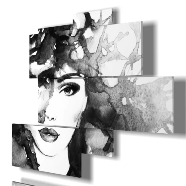 Moderne Gemälde auf Leinwand für Frauen in Schwarzweiß