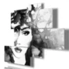 Cuadros modernos en lienzo de mujer en blanco y negro