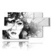 modern paintings on canvas women in black and white - version: 7 pannelli 157x90cm