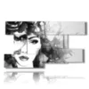 modern paintings on canvas women in black and white - version: 9 pannelli 177x101cm