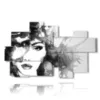 modern paintings on canvas women in black and white - version: 9 pannelli 185x115cm