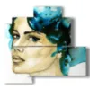 painting on women with a deep gaze - version: 4 pannelli 83x78cm