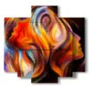 tableaux de femmes stylisees dans un tourbillon de couleurs - version: 5 pannelli 89x85cm
