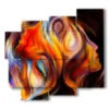 quadri di donne stilizzate in un turbine di colori - version: 5 pannelli 106x98cm
