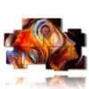 paintings of stylized women in a whirlwind of colors - version: 10 pannelli 176x115cm