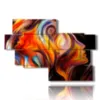 tableaux de femmes stylisees dans un tourbillon de couleurs - version: 10 pannelli 176x119cm