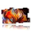 paintings of stylized women in a whirlwind of colors - version: 11 pannelli 184x104cm