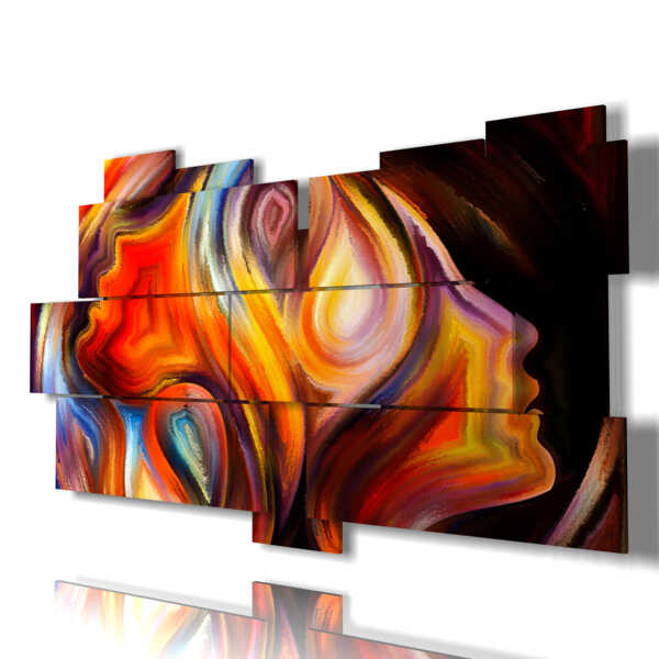 quadri di donne stilizzate in un turbine di colori