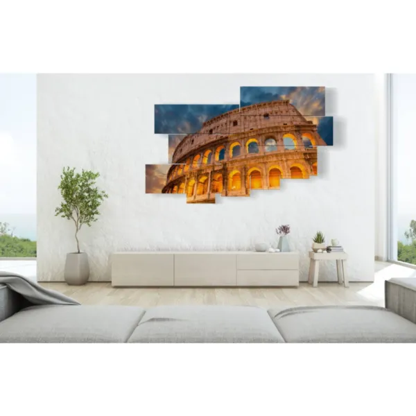 Decorative paintings of the Colosseum at night