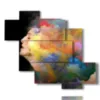 paintings with women in a hair of colors - version: 6 pannelli 127x110cm