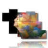 paintings with women in a hair of colors - version: 7 pannelli 150x102cm