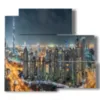 dubai photo by night paronamic painting - version: 5 pannelli 102x93cm