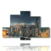 dubai photo by night paronamic painting - version: 6 pannelli 135x85cm
