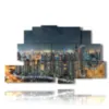 dubai photo by night paronamic painting - version: 9 pannelli 173x103cm