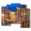 paintings on rome with spectacular roman forum - version: 5 pannelli 89x77cm