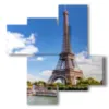tableaux sur paris regardant la tour eiffel - version: 4 pannelli 94x98cm