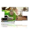 quadro di stampe di cuba con auto tipica verde - version: 9 pannelli 177x101cm