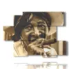 cuban photo painting with cigar - version: 6 pannelli 129x94cm