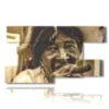 cuban photo painting with cigar - version: 9 pannelli 177x101cm