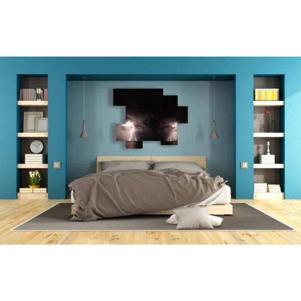 immagini di fulmini sul mare stampe design moderne foto  3d Duudaart