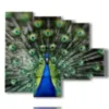 wonderful peacock tail painting - version: 5 pannelli 104x90cm