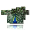 wonderful peacock tail painting - version: 7 pannelli 173x108cm