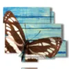 tableau aux ailes de papillon marron et blanc - version: 6 pannelli 113x99cm