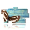 painting with brown and white butterfly wings - version: 9 pannelli 182x107cm