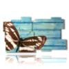 tableau aux ailes de papillon marron et blanc - version: 11 pannelli 184x104cm