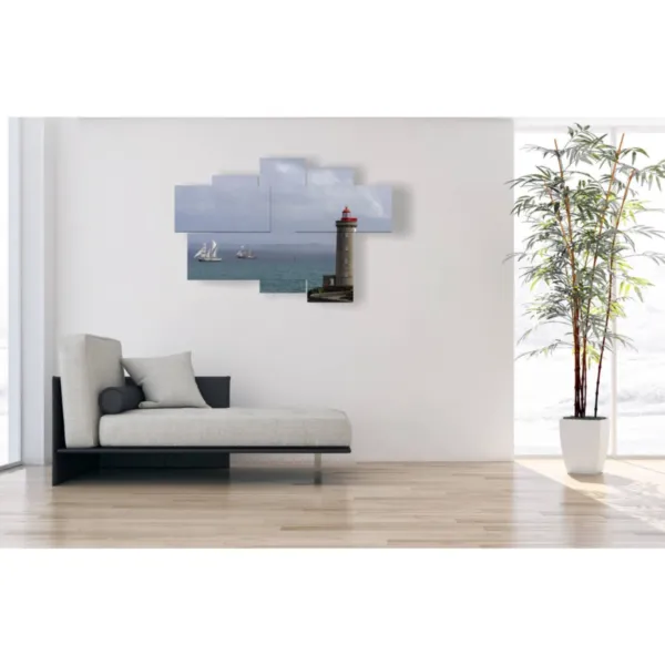 Drucke Meer und Leuchtturm