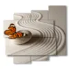 painting with butterfly in a world of sand - version: 5 pannelli 106x98cm