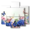 tableaux de fleurs avec de magnifiques papillons - version: 5 pannelli 89x85cm