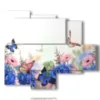 tableaux de fleurs avec de magnifiques papillons - version: 5 pannelli 104x90cm