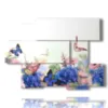 blumenbild mit schoenen schmetterlingen - version: 6 pannelli 129x94cm