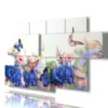 Paintings of flowers and butterflies