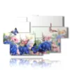 paintings of flowers with wonderful butterflies - version: 9 pannelli 171x108cm
