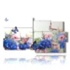 paintings of flowers with wonderful butterflies - version: 10 pannelli 183x100cm
