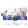 tableaux de fleurs avec de magnifiques papillons - version: 11 pannelli 198x112cm
