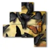 cuadros con mariposas negras y amarillas - version: 4 pannelli 103x107cm