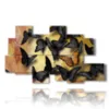 paintings with black and yellow butterflies - version: 8 pannelli 171x100cm