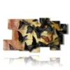 paintings with black and yellow butterflies - version: 9 pannelli 184x100cm